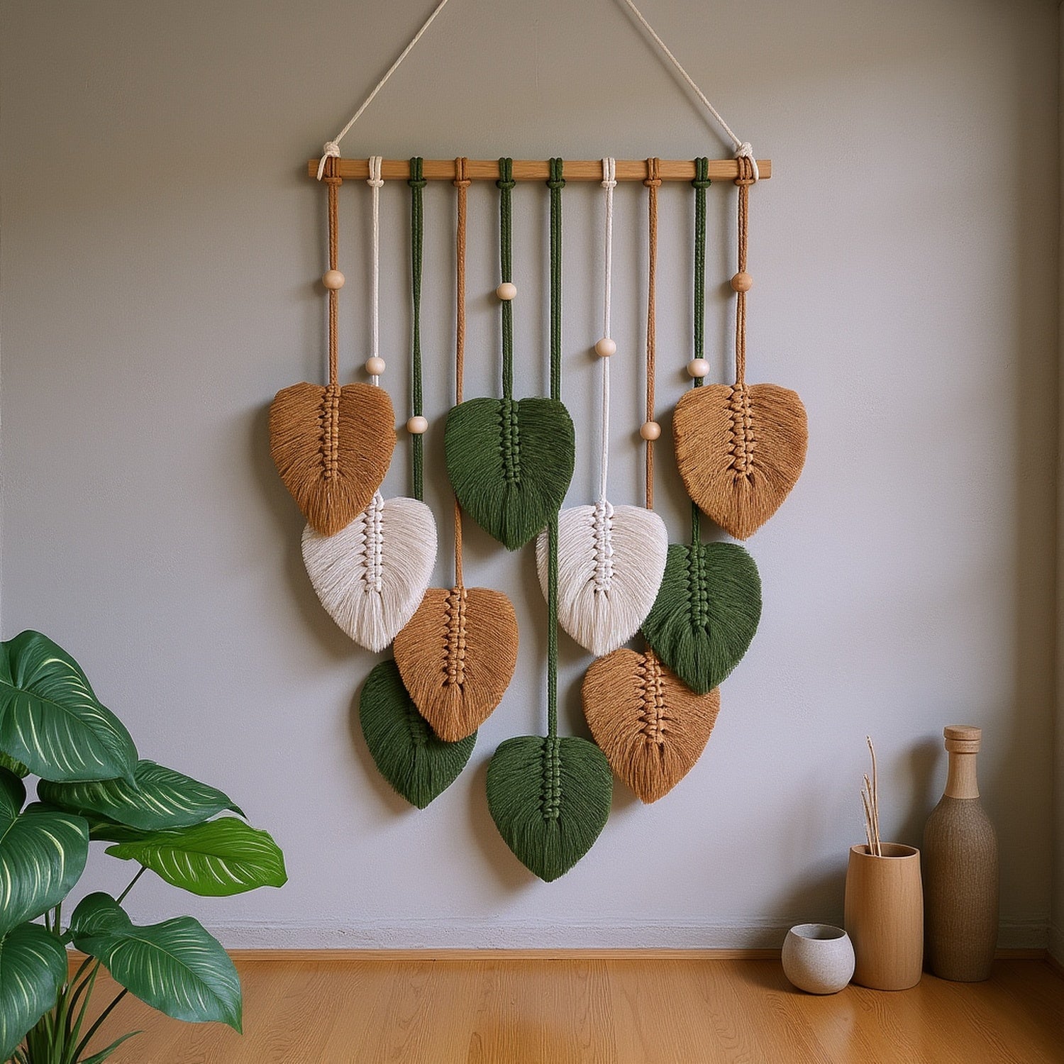 1pc Tapestry Wall Decor, Bohemian Safari Wall Art, Nature Green Theme Home Decor, Bedroom Decoration, Creative Gift, Study Supplies for Classroom Living Room Office Decor