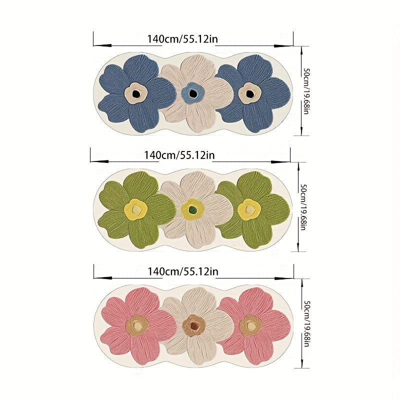 1000G Sheep Carpet - Transparent Flower Pastoral with Sheep, Soft Fluffy Bedside, Non-Slip PVC Backing, Irregular Shape Suitable for ' Room,, Corridor - Machine Washable Cozy Mat